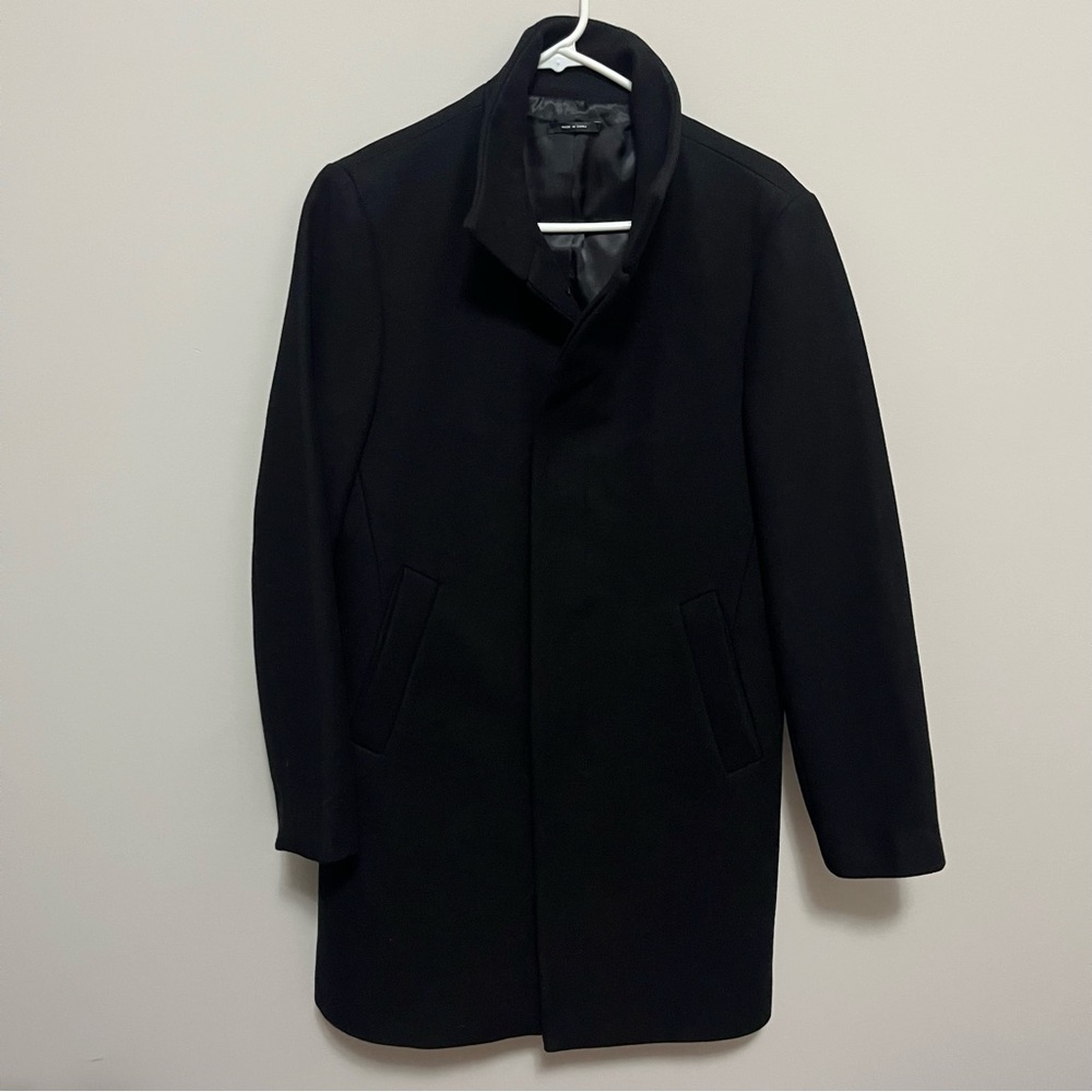 Club Monaco Men's Funnel Neck Top Coat Black Size 36